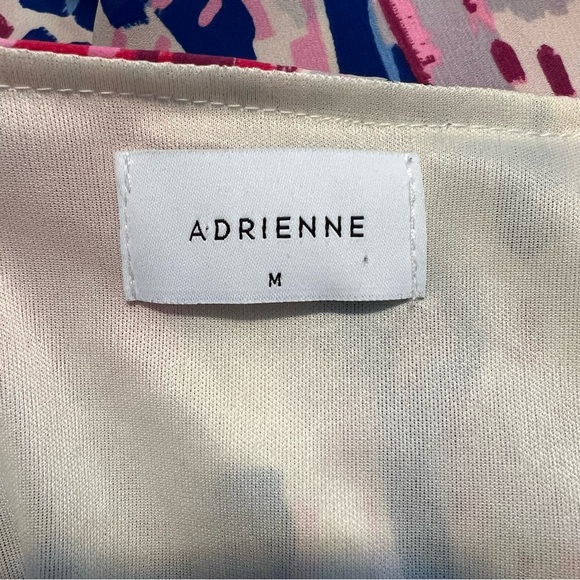 ADRIENNE Harper high low poncho dress white pink blue size medium - Picture 4 of 11